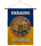 Ukraine Strong - Support Inspirational Vertical Impressions Decorative Flags HG120091 Made In USA