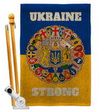 Ukraine Strong - Support Inspirational Vertical Impressions Decorative Flags HG120091 Made In USA