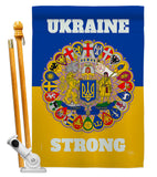 Ukraine Strong - Support Inspirational Vertical Impressions Decorative Flags HG120091 Made In USA