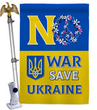 No War, Save Ukraine - Support Inspirational Vertical Impressions Decorative Flags HG120095 Made In USA