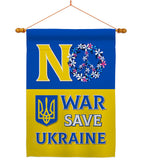 No War, Save Ukraine - Support Inspirational Vertical Impressions Decorative Flags HG120095 Made In USA