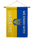 Stand With Ukraine - Support Inspirational Horizontal Impressions Decorative Flags HG141203 Made In USA