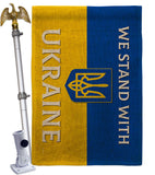 Stand With Ukraine - Support Inspirational Horizontal Impressions Decorative Flags HG141203 Made In USA