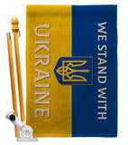 Stand With Ukraine - Support Inspirational Horizontal Impressions Decorative Flags HG141203 Made In USA