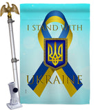 Stand with Ukraine - Support Inspirational Vertical Impressions Decorative Flags HG170258 Made In USA