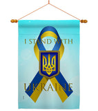 Stand with Ukraine - Support Inspirational Vertical Impressions Decorative Flags HG170258 Made In USA