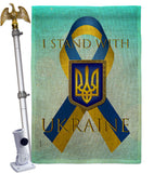 Stand with Ukraine - Support Inspirational Vertical Impressions Decorative Flags HG170258 Made In USA