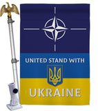 NATO Stand With Ukraine - Support Inspirational Vertical Impressions Decorative Flags HG170265 Made In USA