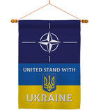 NATO Stand With Ukraine - Support Inspirational Vertical Impressions Decorative Flags HG170265 Made In USA