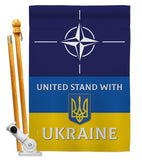 NATO Stand With Ukraine - Support Inspirational Vertical Impressions Decorative Flags HG170265 Made In USA