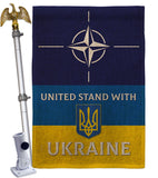 NATO Stand With Ukraine - Support Inspirational Vertical Impressions Decorative Flags HG170265 Made In USA