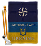 NATO Stand With Ukraine - Support Inspirational Vertical Impressions Decorative Flags HG170265 Made In USA