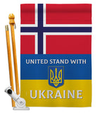 Norway Stand With Ukraine - Support Inspirational Vertical Impressions Decorative Flags HG170268 Made In USA