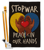 Stop War Peace our Hands - Support Inspirational Vertical Impressions Decorative Flags HG170271 Made In USA