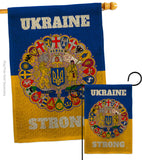 Ukraine Strong - Support Inspirational Vertical Impressions Decorative Flags HG120091 Made In USA