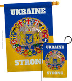 Ukraine Strong - Support Inspirational Vertical Impressions Decorative Flags HG120091 Made In USA