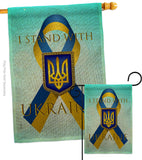 Stand with Ukraine - Support Inspirational Vertical Impressions Decorative Flags HG170258 Made In USA