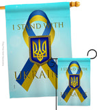 Stand with Ukraine - Support Inspirational Vertical Impressions Decorative Flags HG170258 Made In USA