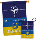 NATO Stand With Ukraine - Support Inspirational Vertical Impressions Decorative Flags HG170265 Made In USA