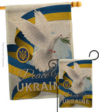 Peace for Ukraine - Support Inspirational Vertical Impressions Decorative Flags HG170270 Made In USA