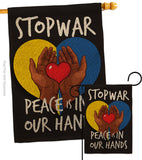Stop War Peace our Hands - Support Inspirational Vertical Impressions Decorative Flags HG170271 Made In USA