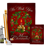 We Wish You - Christmas Winter Vertical Impressions Decorative Flags HG114003 Made In USA