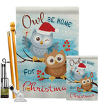 Owl Xmas - Christmas Winter Vertical Impressions Decorative Flags HG114004 Made In USA