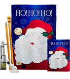 Santa Ho Ho Ho - Christmas Winter Vertical Impressions Decorative Flags HG114064 Made In USA