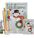 Snowman Wreath - Christmas Winter Vertical Impressions Decorative Flags HG114100 Made In USA