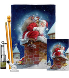 Chimney Santa - Christmas Winter Vertical Impressions Decorative Flags HG114106 Made In USA