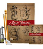 Snowman Fun - Christmas Winter Vertical Impressions Decorative Flags HG114114 Made In USA