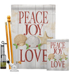 Peace Joy Love - Christmas Winter Vertical Impressions Decorative Flags HG114133 Made In USA