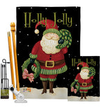 Holly Jolly Santa - Christmas Winter Vertical Impressions Decorative Flags HG114139 Made In USA