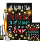 Lightful Merry Christmas Love - Christmas Winter Vertical Impressions Decorative Flags HG114144 Made In USA