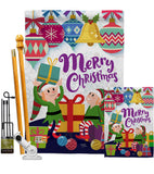 Santa Helper Merry Christams - Christmas Winter Vertical Impressions Decorative Flags HG114147 Made In USA