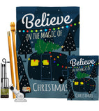 Believe The Magic Trailer - Christmas Winter Vertical Impressions Decorative Flags HG114152 Made In USA