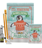 It's Penguining To Look - Christmas Winter Vertical Impressions Decorative Flags HG114157 Made In USA