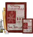 Ho Ho Ho Red Collage - Christmas Winter Vertical Impressions Decorative Flags HG114171 Made In USA