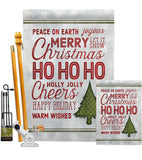 Christmas Wishes Words - Christmas Winter Vertical Impressions Decorative Flags HG114178 Made In USA