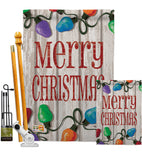 Bright Merry Christmas - Christmas Winter Vertical Impressions Decorative Flags HG114185 Made In USA