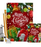 Merry Christmas - Christmas Winter Vertical Impressions Decorative Flags HG114232 Made In USA