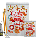 Christmas Calories - Christmas Winter Vertical Impressions Decorative Flags HG114246 Made In USA