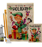 Elf Holiday - Christmas Winter Vertical Impressions Decorative Flags HG120019 Made In USA