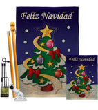 Felíz Navidad - Christmas Winter Vertical Impressions Decorative Flags HG120028 Made In USA