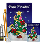 Felíz Navidad - Christmas Winter Vertical Impressions Decorative Flags HG120028 Made In USA