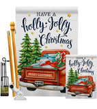 Holly Jolly Christmas - Christmas Winter Vertical Impressions Decorative Flags HG137332 Made In USA