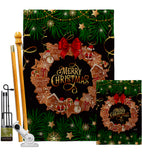 Christmas Wreath - Christmas Winter Vertical Impressions Decorative Flags HG137339 Made In USA