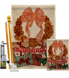 Pine Cone Wreath - Christmas Winter Vertical Impressions Decorative Flags HG190015 Made In USA