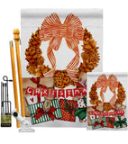 Pine Cone Wreath - Christmas Winter Vertical Impressions Decorative Flags HG190015 Made In USA