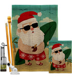 Santa Vacation - Christmas Winter Vertical Impressions Decorative Flags HG190017 Made In USA